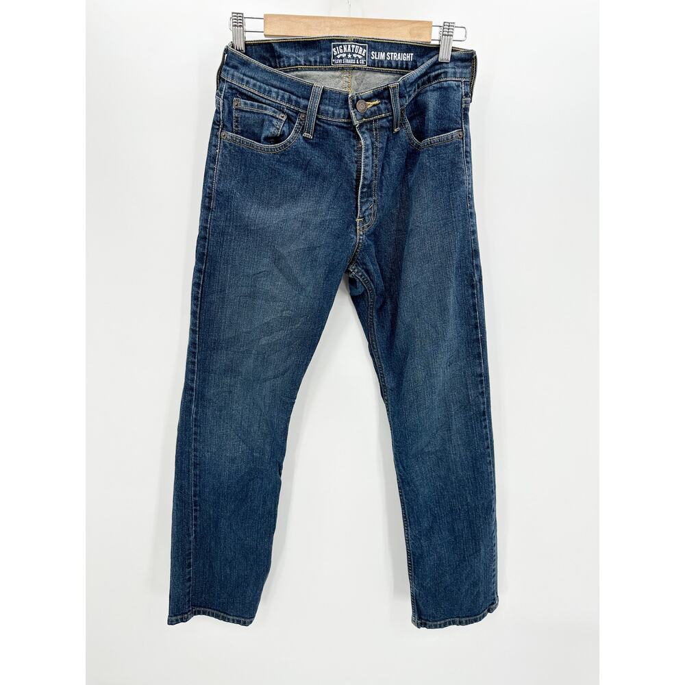 Levi Strauss Slim Straight Cotton Blend Blue Denim Jeans Men's Size 30 x 30